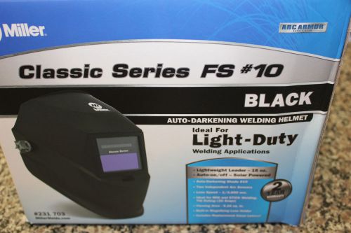New miller classic series fs #10 auto-darkening welding helmet 231 703 # black for sale