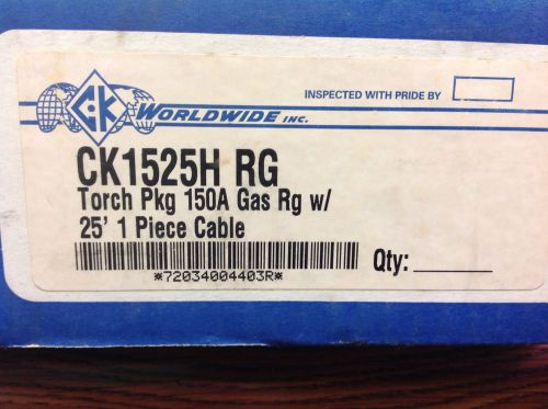 CK Worldwide CK1525H Rg Torch Pkg 150A Gas Rg w/25&#039; 1 Piece Cable