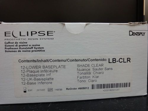 Dentsply eclipse prosthetic resin LB-CLR