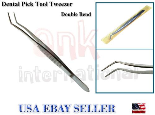 NEW 6.5&#034; German Stainless Steel Dental Tweezers Serrated Curved Cotton Tweezer: