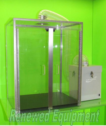 Custom double door plastic hood with flow sciences blower #3 l32&#034; x w24&#034; x h 41&#034; for sale