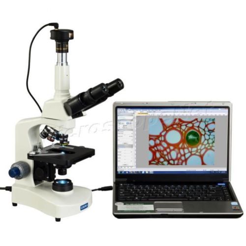 40X-2000X Trinocular Compound Reversed Microscope with 2MP USB Camera+LED Light