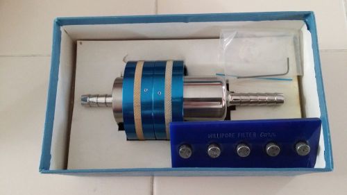 Millipore aerosol filter holder &amp; 5 piece flow-limiting orifice set ss &amp; al for sale