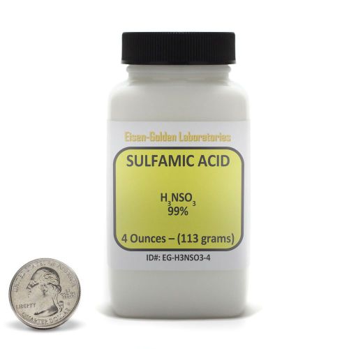Sulfamic Acid [H3NSO3] 99% ACS Grade Powder 4 Oz in a Space-Saver Bottle USA