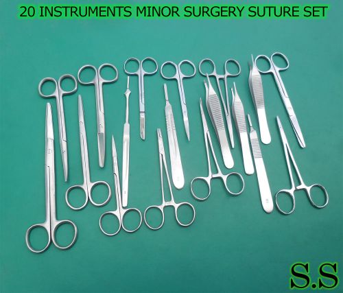 20 instruments minor surgery suture set kit forceps for sale