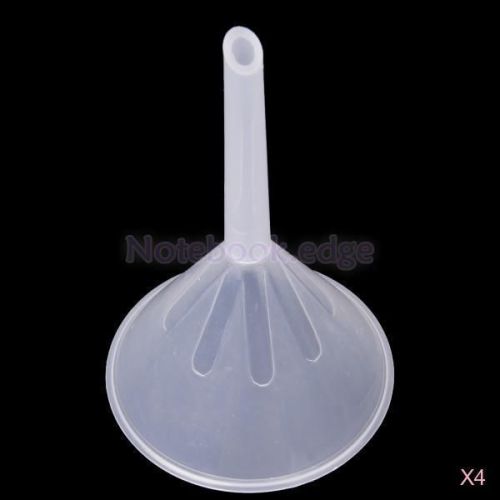 4x mouth 75mm clear funnel kitchen laboratory car liquid stem dia. 9mm measure for sale