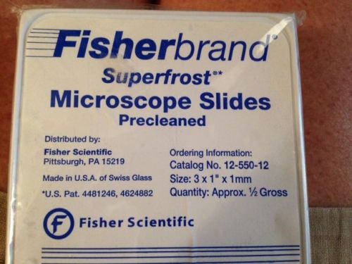 Fisher brand Superfrost Microscope Slides Cat. # 12-550-123- NEW