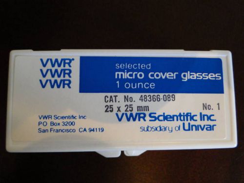 VWR Micro Cover Glasses, Square, 25 x 25mm No. 1