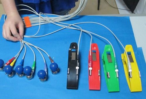 Schiller 10 lead ekg cable with multi-functional limb clamp  suction electrodes for sale