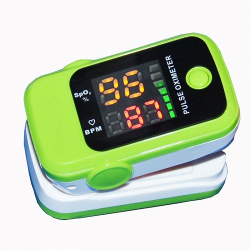 Green color LED Pulse Oximeter Finger Blood Oxygen Spo2 Monitor Oximetry CE FDA