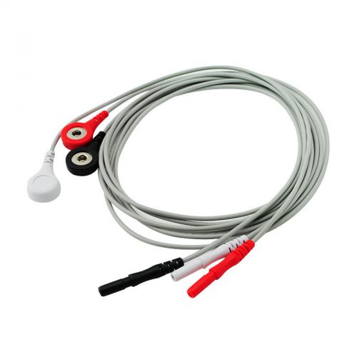 Free shipping! new 3 lead ecg leadwire, snap,holter recorder ecg patient cable for sale