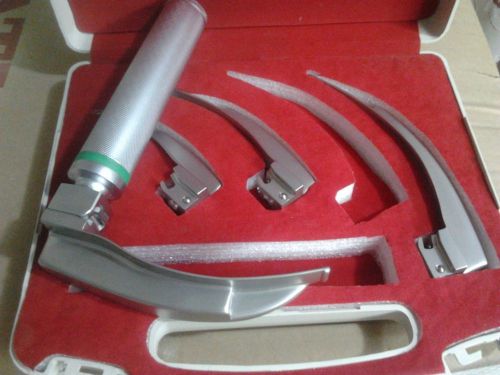 MEGALIGHT LED Macintosh Laryngoscope Set- 4 blades 1 medium handle