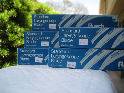 Qty:5 Rusch Laryngoscope Blades Stainless Steel-Standard/Conventional Size 4 &amp; 3
