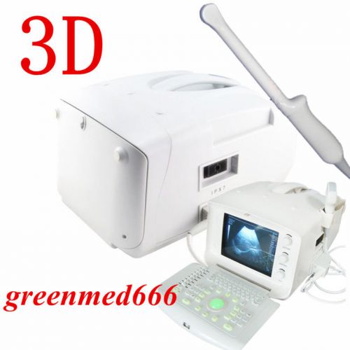 Digital ultrasound scanner machine +6.5mhz transvaginal transducer probe 3dimage for sale