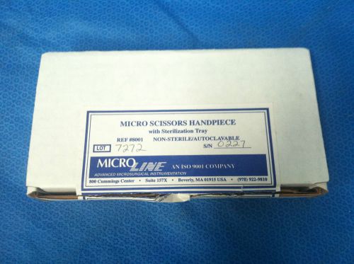 MicroLine Micro Scissors Handpiece w/ sterilization tray. Ref#8001. S/N 0227.