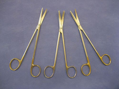 LOT OF 3 SNOWDEN PENCER DIAMOND EDGES CURVED 7&#034; MAYO SCISSORS