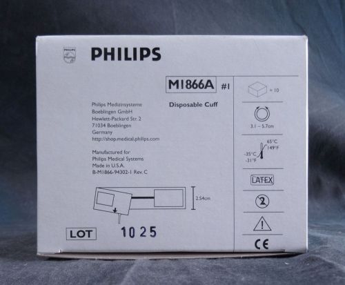 Philips Dipsosable Cuff #1 M1866A - 10 Pack - NEW