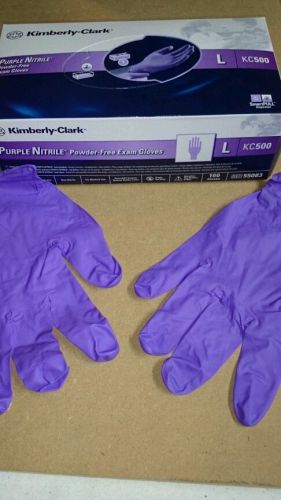 4 boxes Kimberly Clark Gloves,Large Size, Purple Nitrile Exam Gloves, 100 ct
