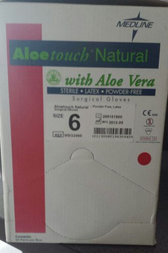 Medline MSG2460 Aloetouch Natural Surgical Gloves Size 6 (Case of 50)
