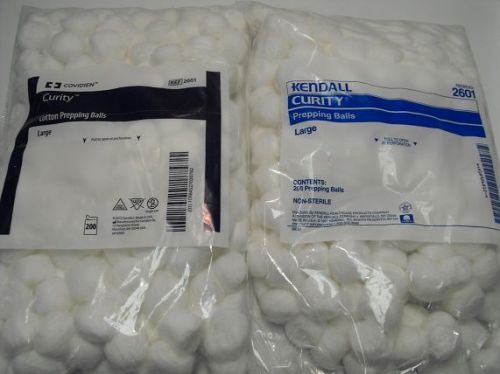 KENDALL COVIDIEN CURITY PREPPING BALLS COTTON PART NUMBER 2601 5 BAGS 200 EACH