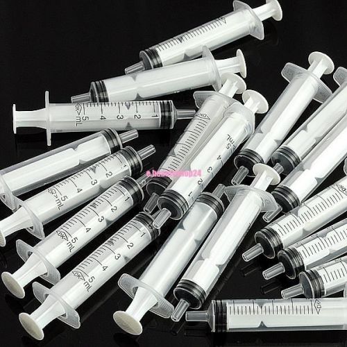 ACCURATE NUTRIENT MEASURING 5ML PLASTIC DISPOSABLE SYRINGE FOR HYDROPONICS 20PCS