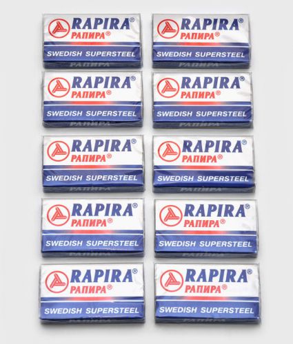 50 RAPIRA SWEDISH SUPERSTEEL DOUBLE EDGE CLASSIC SAFETY RAZOR  BLADES