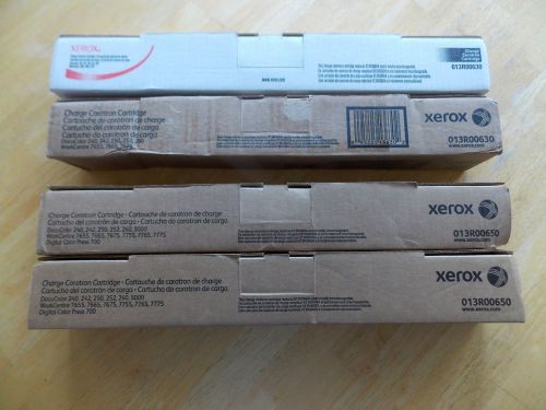 4 each New Xerox 013R00650 (2) 013R00630 (2) Charge Corotron Cartridges