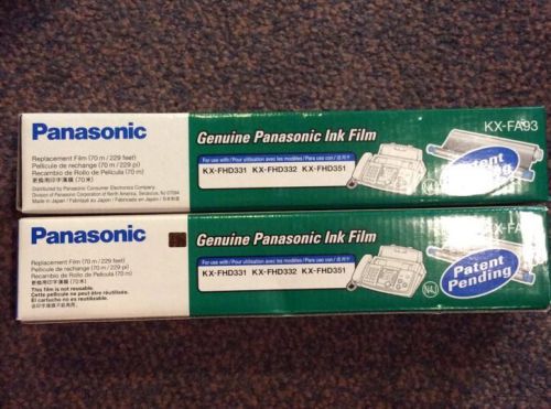 NEW Panasonic GENUINE KX-FA93 Fax Machine Film / Ribbon Cartridge 2 Packs