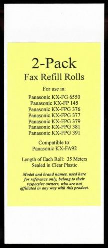 2-pack of KX-FA92 Fax Film Refills for Panasonic KX-FP145 KX-FG6550 KX-FPG6550
