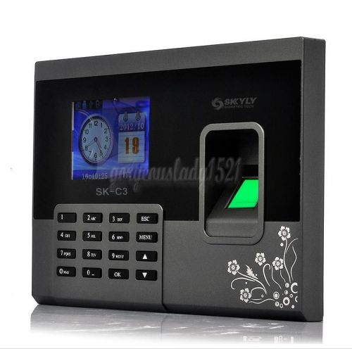 Hd biometric color fingerprint time attendance clock employee payroll sk-c3 3&#034; for sale