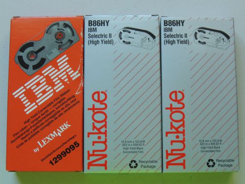 Ibm - nu-kote high yield correctable film ribbon  1299095 - lot of 3 - new for sale