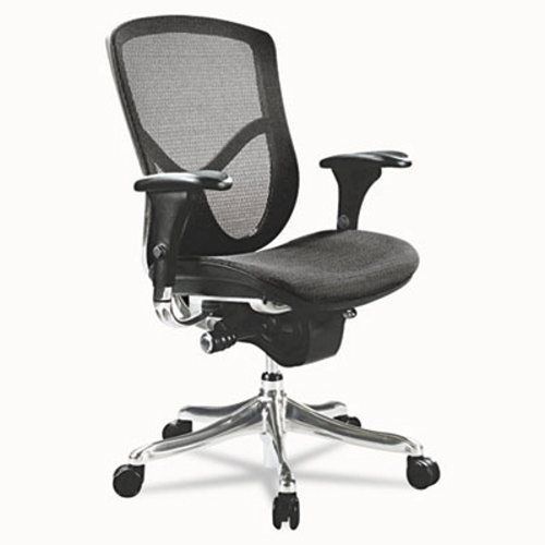 Alera EQ Series Ergonomic Mid-Back Mesh Chair, Aluminum Base (ALEEQA42ME10A)