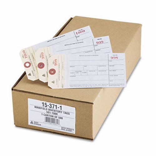 Avery Duplicate Tags, Bond Top Copy, 6 1/4 x 3 1/8, Manila, 500/Box (AVE15371)