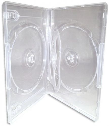 Quad-disc =clear= 14mm dvd boxes 10-pak for sale