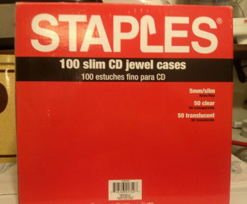 staples 5mm slim jewel cases -100 -new
