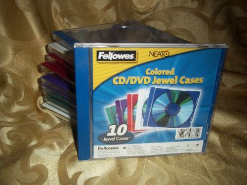 Lot of 10 CD/DVD Colored Jewel Cases... Blue, Red, Purple, Green &amp; White