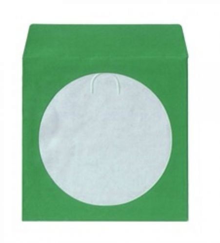 500 Green Color Paper CD Sleeves with Window &amp; Flap
