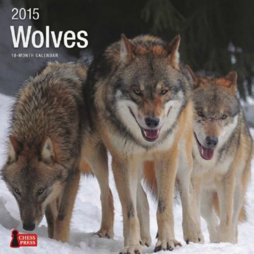 18-Month 2015 WOLVES Wall Calendar NEW &amp; SEALED Scenic Wild Animals in Nature