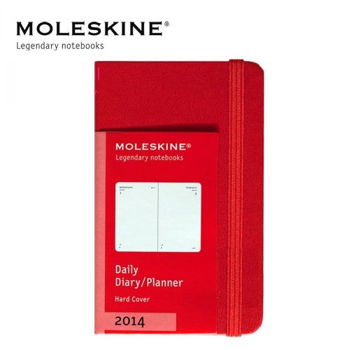 Moleskine 2014 daily diary planner red hard cover extra small 6.5cm x 10.5cm for sale