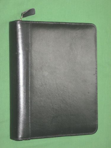 Classic ~ 1.5&#034; top-grain leather franklin covey planner zipper organizer binder for sale