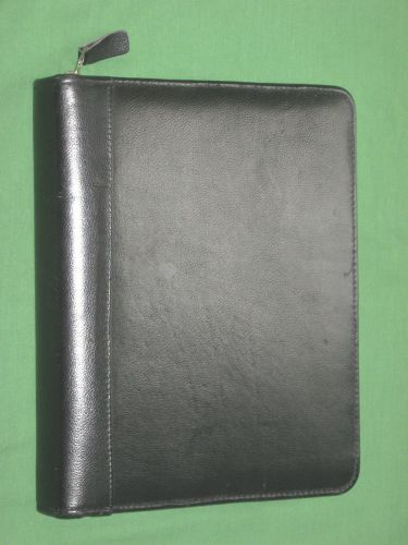 CLASSIC ~ 1.5&#034; TOP-GRAIN LEATHER Franklin Covey Planner ZIPPER Organizer BINDER