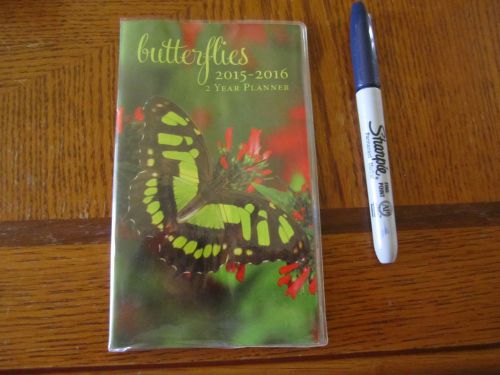 2015-2016 Two Year Monthly Planner Pocket Purse sz Calendar NEW Butterflies
