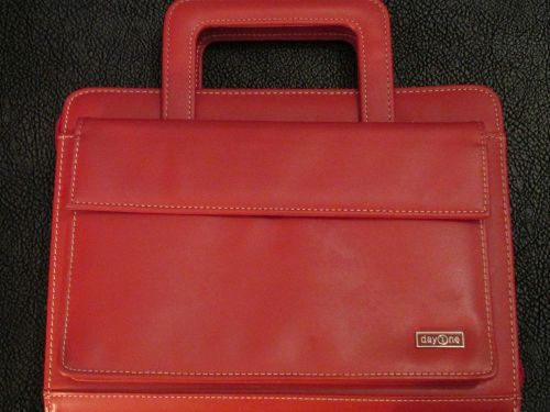 Day One Franklin Covey Planner/Briefcase/Binder Simulated Leather Red 7 Ring