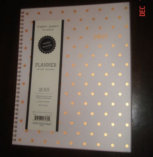 LAST ONES Sugar Paper Target  Agenda  Metallic Gold Polka Dot Large Planner 2015