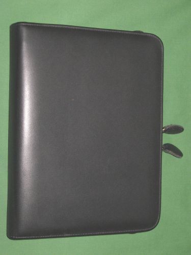 Desk ~1.25&#034;~ black leather day timer planner binder franklin covey classic 9160 for sale