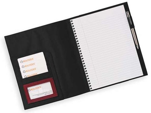 ROLODEX 1733080 Journal 50 Page Rose Leather 8&#034;x10&#034; Business Cards Pen Loop Sewn