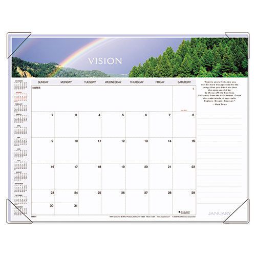 At-a-glance panoramic motivational monthly desk pad calendar, 22&#034; x 17&#034; for sale