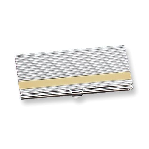 Silver &amp; Gold-plated Business Card Holder Office Acc.