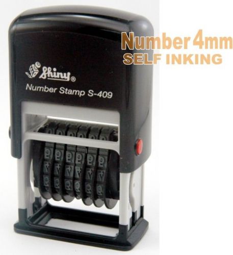 Number 4mm 6band Self Ink Pad Stamp Printer 409 select: ink red black blue green