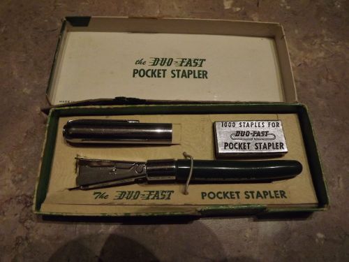 Vintage Duo Fast Pocket Stapler In Original Box And Staples